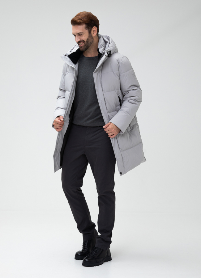 Мужской пуховик с капюшоном  модель № 28404 в рассрочку