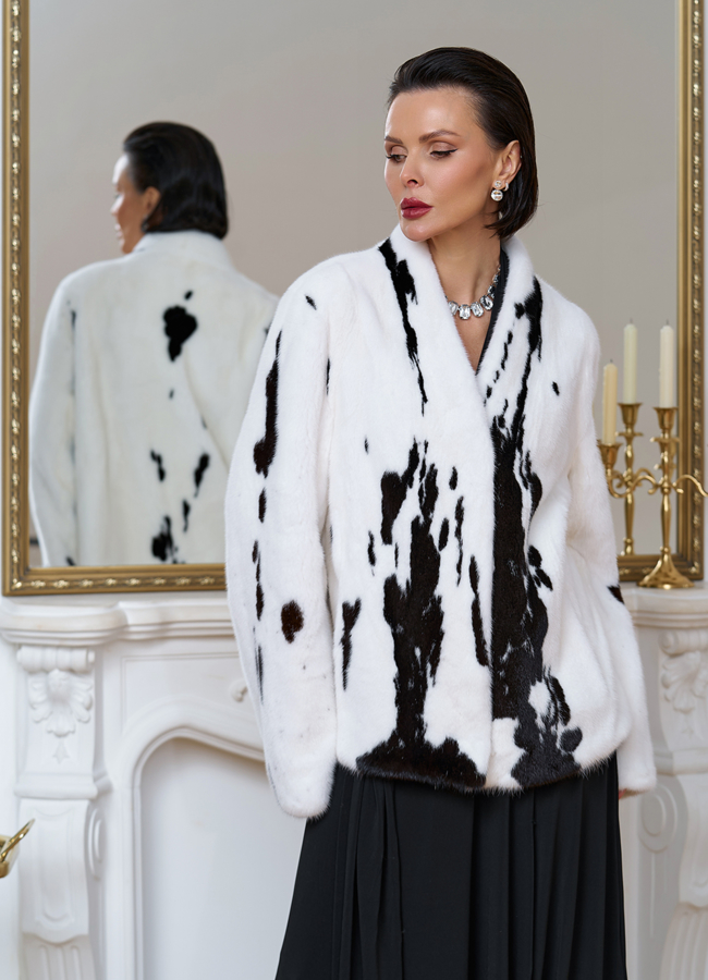 Жакет из меха норки в расцветке 