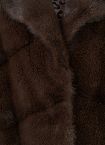 Шуба из норки с английским воротником 