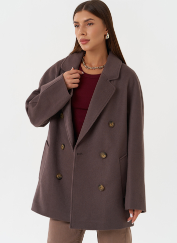 Укороченное двубортное пальто