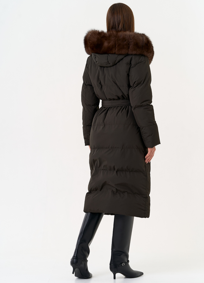 Женский пуховик с капюшоном из меха песца модель № 31431 в кредит