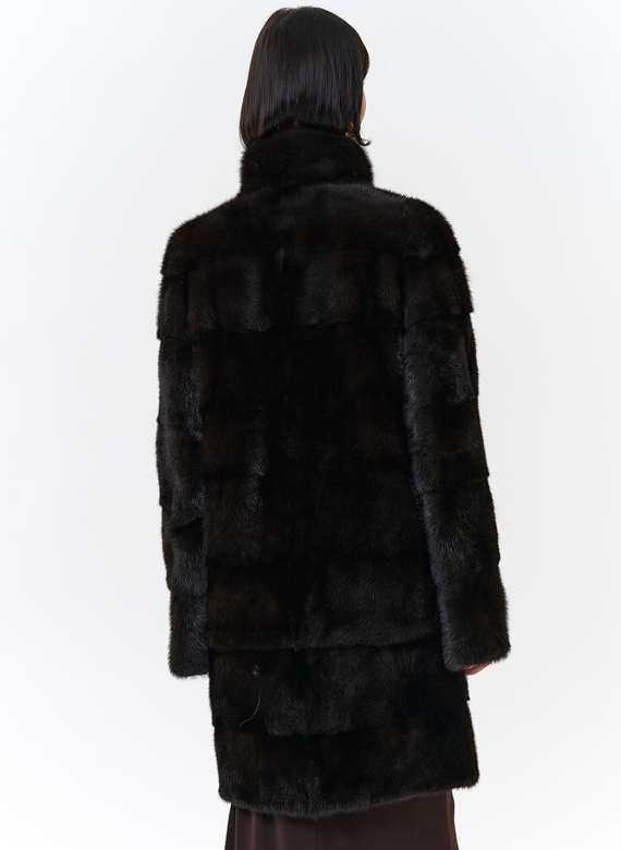 Поперечная шуба из норки