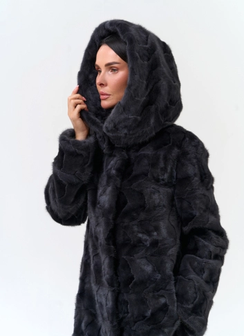 Шуба из меха норки фото