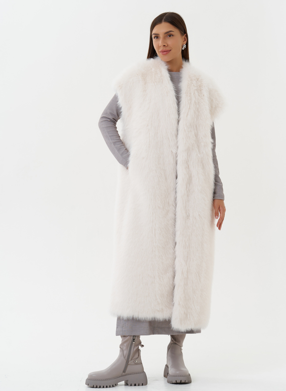 Удлиненный жилет из экомеха