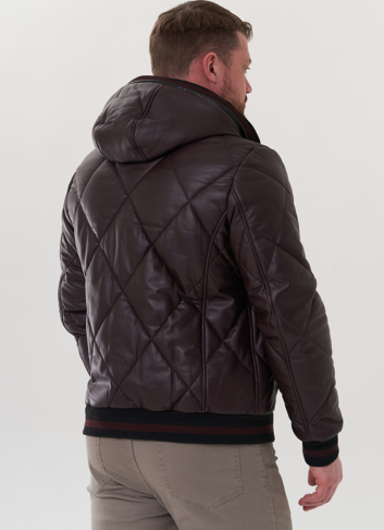 Куртка из натуральной кожи с капюшоном