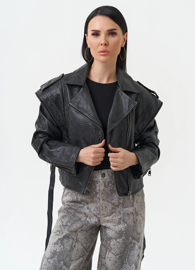 Куртка женская из эко кожи в стиле ретро модель № 30311 универмаг малина